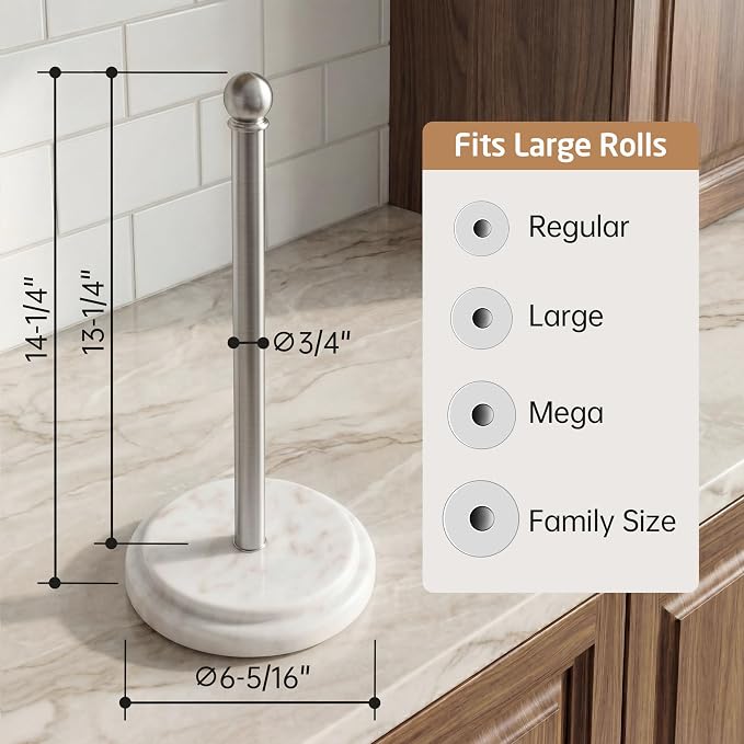 KES Anti-Slip Marble Paper Towel Holder Countertop - Image 9