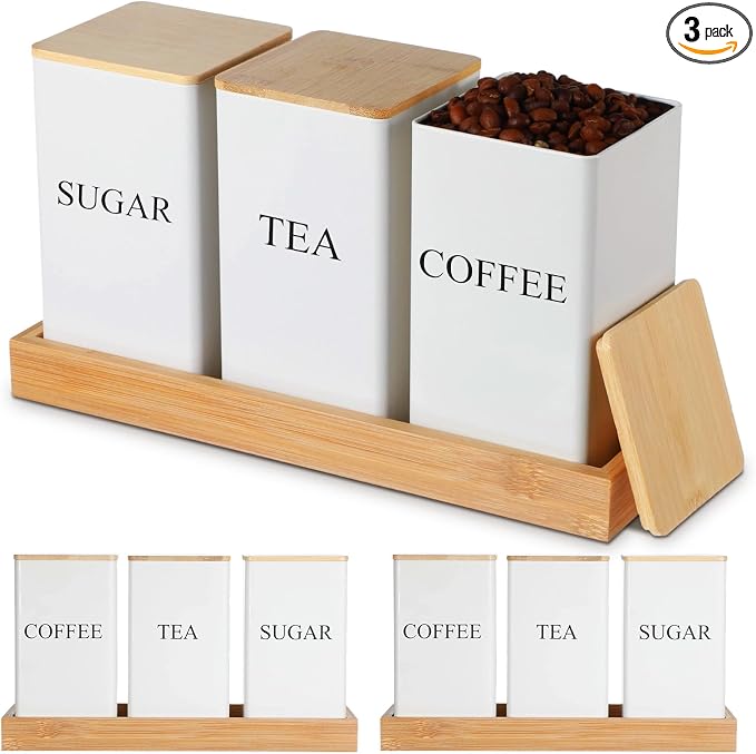 3 Pack Coffee Tea Sugar Container by Unknown