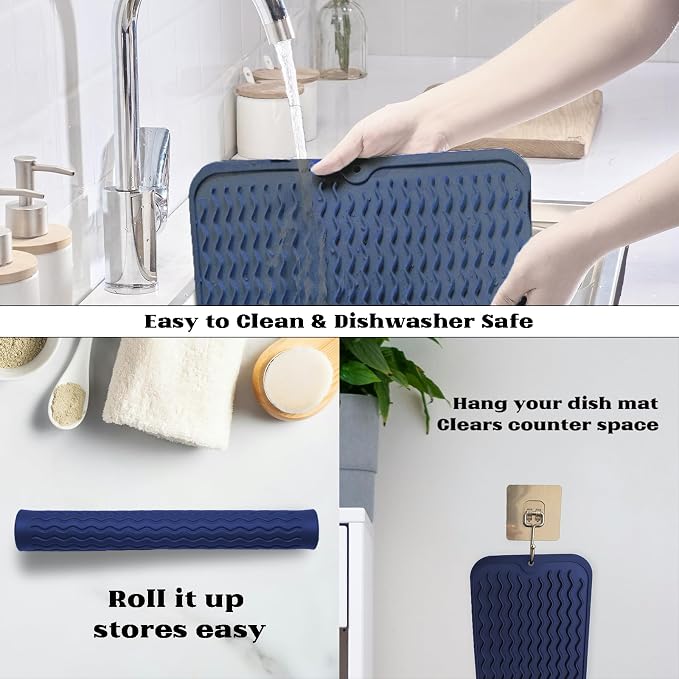 ZLR Silicone Dish Drying Mat & Heat Resistant Trivet - Image 4