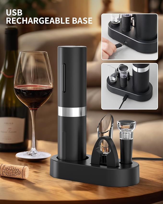 CIRCLE JOY Electric Wine Bottle Opener Set Rechargeable Wine Corkscrew Cordless - Image 4