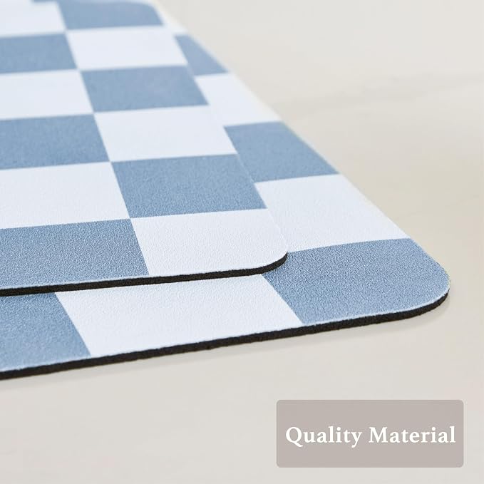 Checkered Dish Drying Mat for Kitchen Counter, Coffee Bar Station Accessories - Image 6
