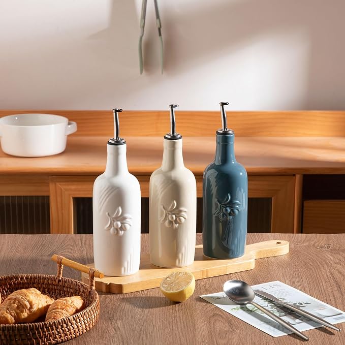 Sweejar Ceramic Olive Oil Dispenser Bottle, 17 FLOZ Oil Bottle - Image 5