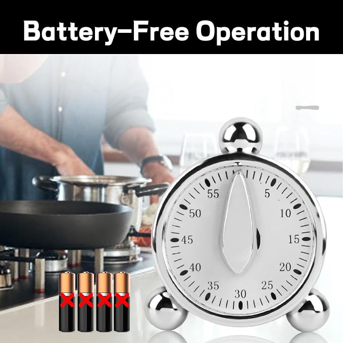 Kitchen Timers for Cooking Seniors 60 Minute Mechanical Kitchen Timer Loud - Image 4
