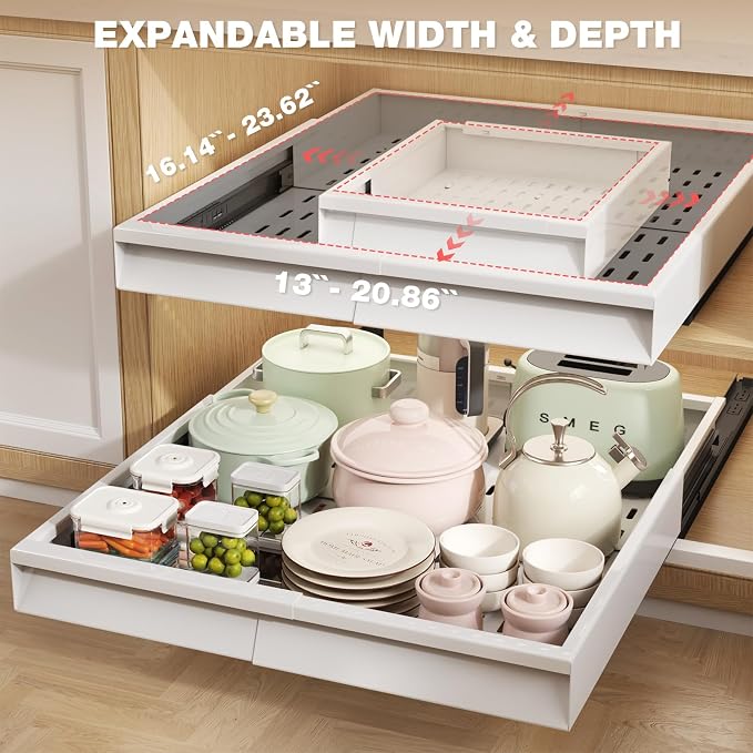 Seinloes 4 Pack Pull Out Cabinet Organizer - Image 4