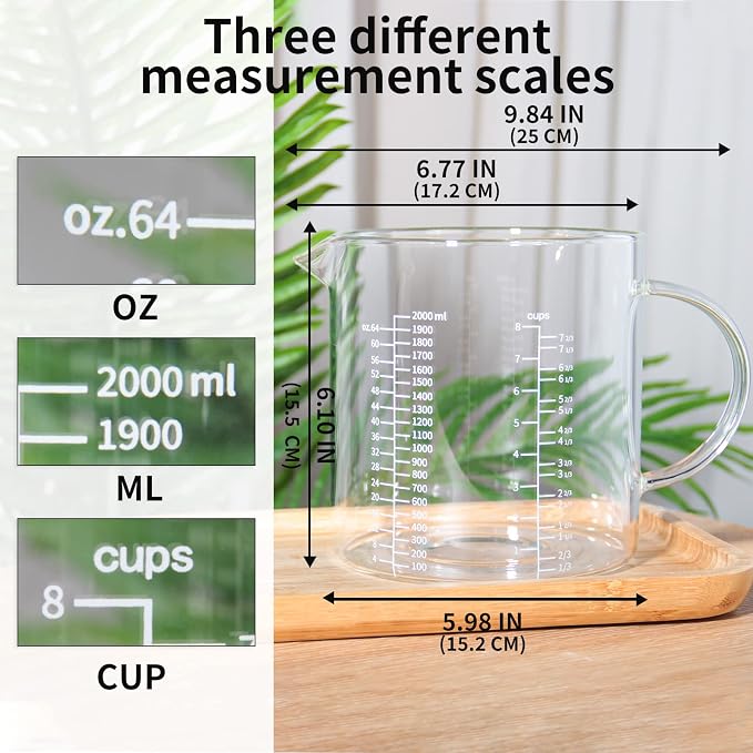 77L Glass Measuring Cup, High Borosilicate Glass Measuring Cup - Image 5