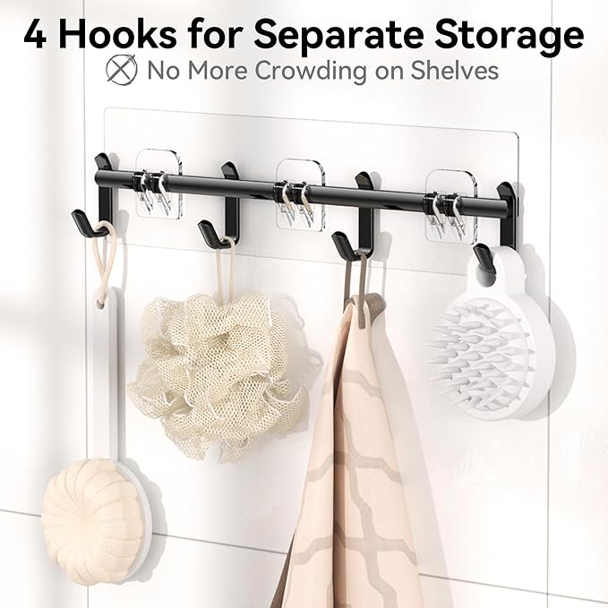 YASONIC Shower Caddy Adhesive, 100% Rustproof Shower Organizer - Image 5