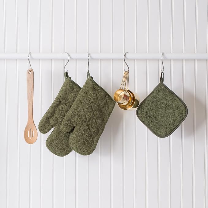 DII Basic Terry Collection 100% Cotton Quilted, Oven Mitt, 2 Piece - Image 3