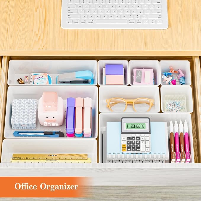 SpaceHacks 25 PCS Plastic Drawer Organizer Set, 4-Size Versatile Organizer - Image 7