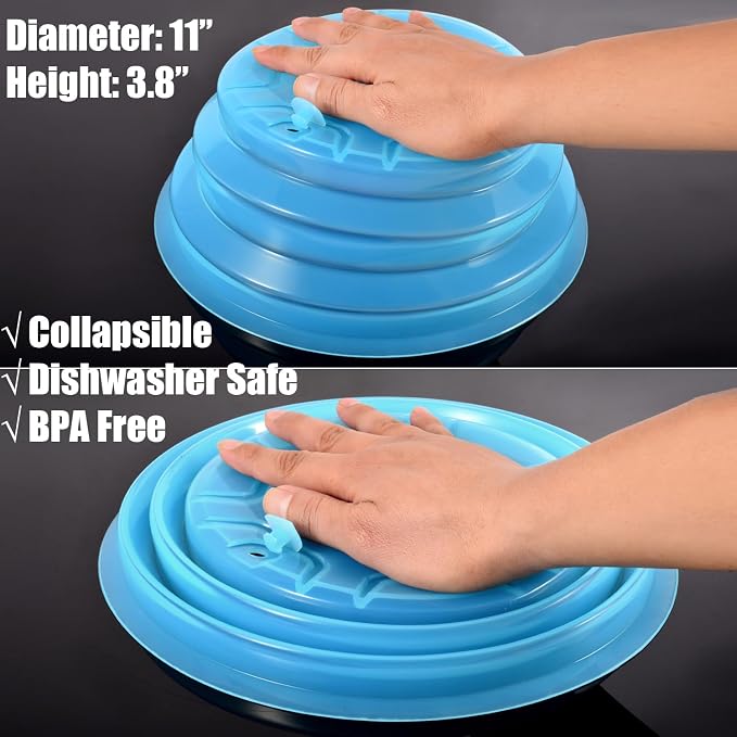 Kichwit Collapsible Silicone Microwave Plate Cover Splatter Guard, Dishwasher - Image 3