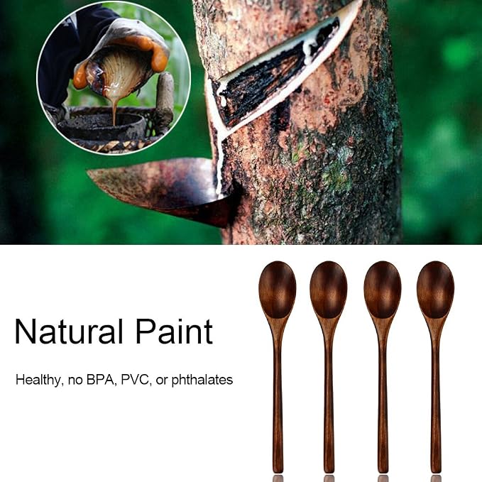 AOOSY Spoons, Wooden Spoons for Eating, 6 Pieces Japanese Natural Soup Spoons - Image 6