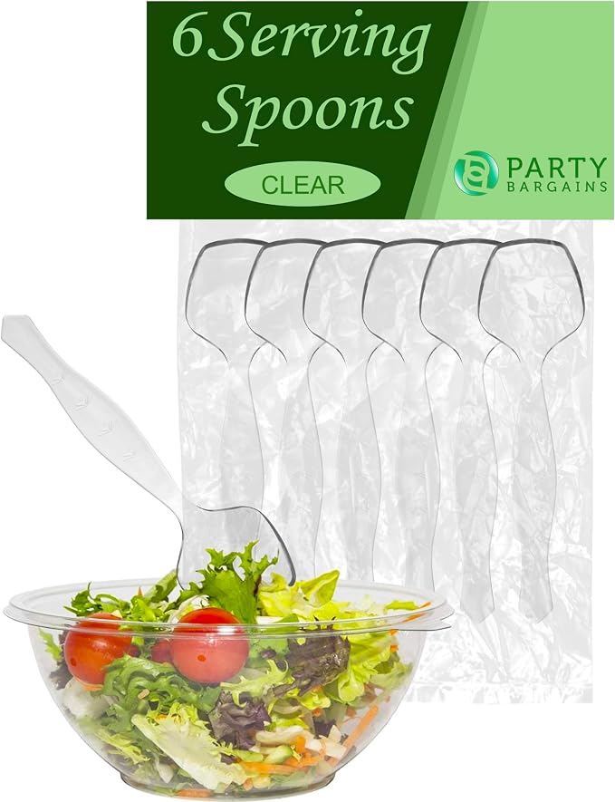 PARTY BARGAINS Disposable Clear Plastic Serving Spoons 8.75″ – Heavy-Duty Clear - Image 8