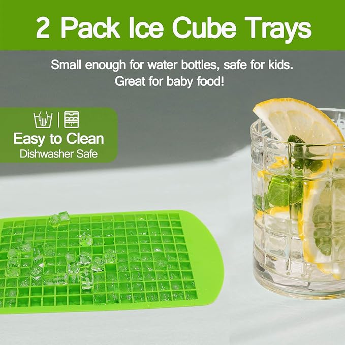 Silicone Mini Ice Cube Trays 2 Pack, 160 Small Ice Cube Molds Easy Release - Image 7