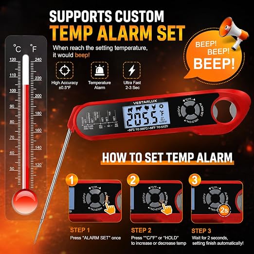 Digital Instant Read Meat Thermometer Waterproof Kitchen Food Cooking - Image 7