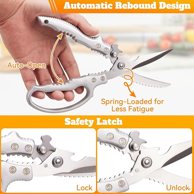 Heavy Duty Kitchen Scissors, Poultry Shears - Image 4