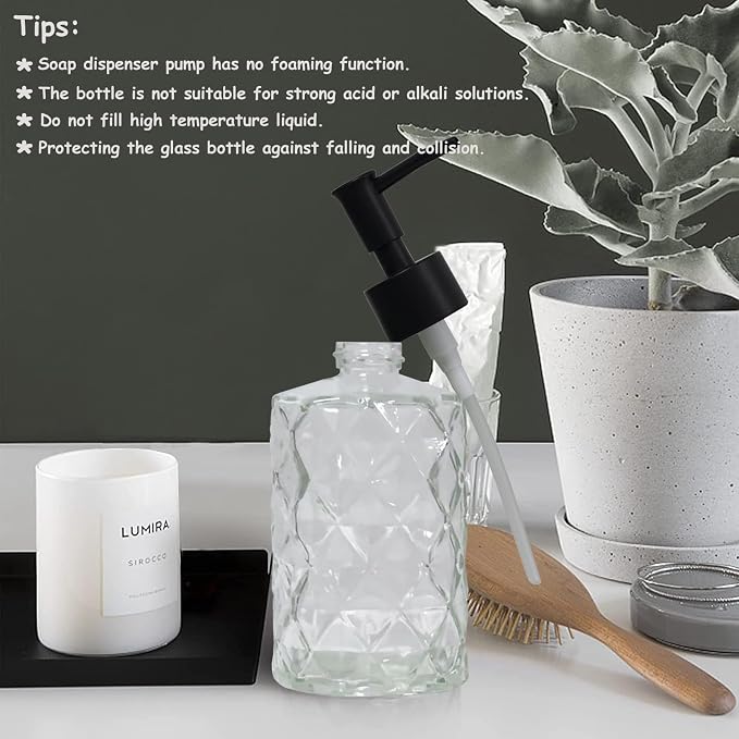 Crystal Clear Glass Soap Dispenser - Image 6