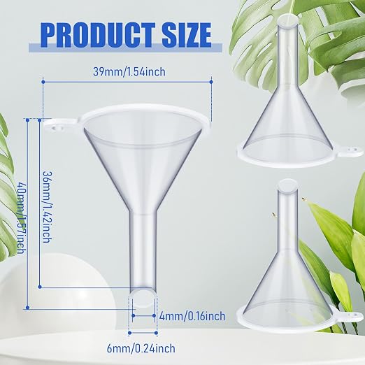 Hoolerry 100 Pcs Small Funnel for Filling Small Bottles Clear Plastic Mini - Image 2