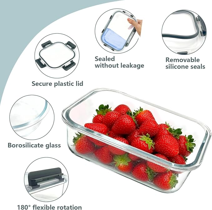 12 Pack Glass Food Storage Container Set - Image 3