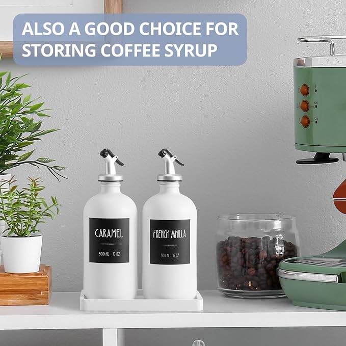 Olive Oil Dispenser Bottle for Kitchen, 16oz Glass Oil and Vinegar Dispenser Set - Image 5