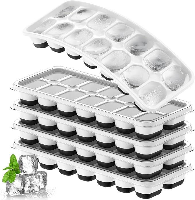 Ice Cube Tray 5 Pack, Stackable Silicone Ice Cube Trays by Tohsssik