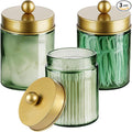 3 Pack Apothecary Jar Canisters Bathroom Vanity Organizer by Komashr