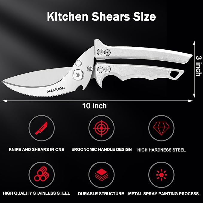 Heavy Duty Poultry Shears Meat Cutting Dishwasher Safe and Food Stainless - Image 4
