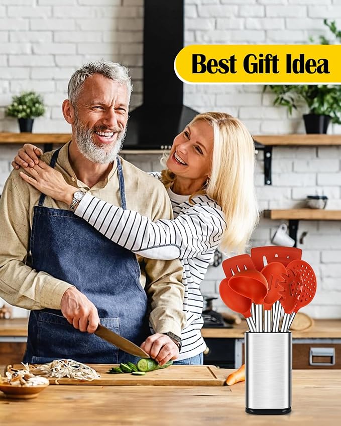 Silicone Cooking Utensil Set, BPA Free Heat Resistant Kitchen Tools - Image 6