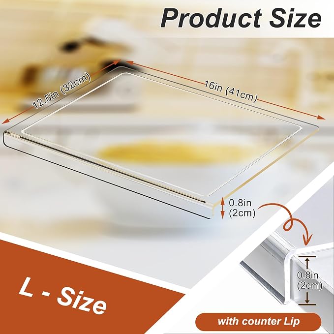 JJL Acrylic Cutting Board with Counter Lip, 16 x 12.5 Inches, Food-Grade & - Image 6
