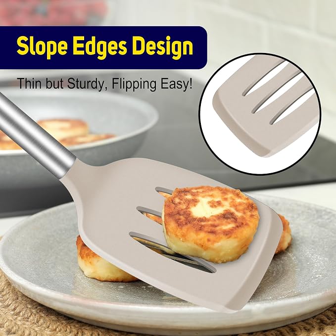 HOTEC Silicone Spatula Set of 2 Heat-Resistant 600°F & BPA-Free Kitchen - Image 6