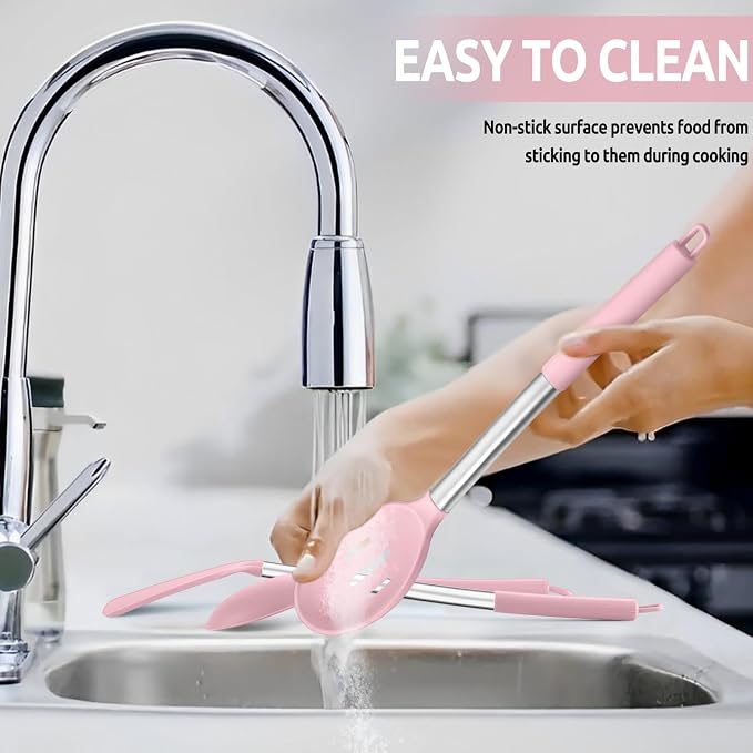 E-far Cooking Utensils Set of 4, Silicone Kitchen Utensils - Image 7