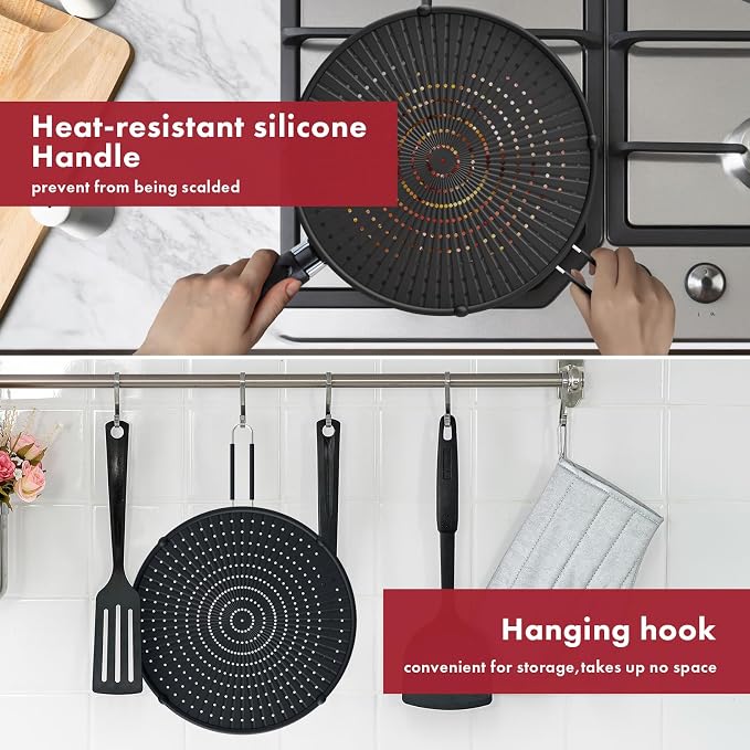 INYOU Silicone Splatter Screen for Frying Pan Suitable for 13” Pans - Image 7