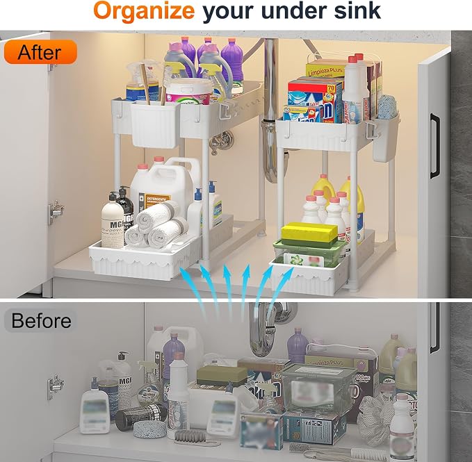 Sevenblue Under Sink Organizer, Bathroom Organizers and Storage, 2 Tier - Image 3