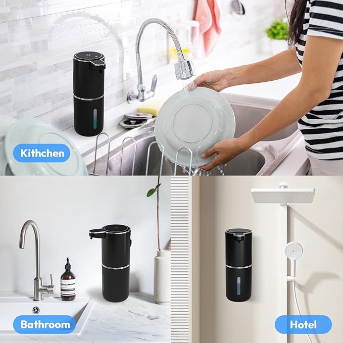 2 Pack Automatic Soap Dispenser Touchless, Liquid Hand Soap Dispenser 12.8oz - Image 9
