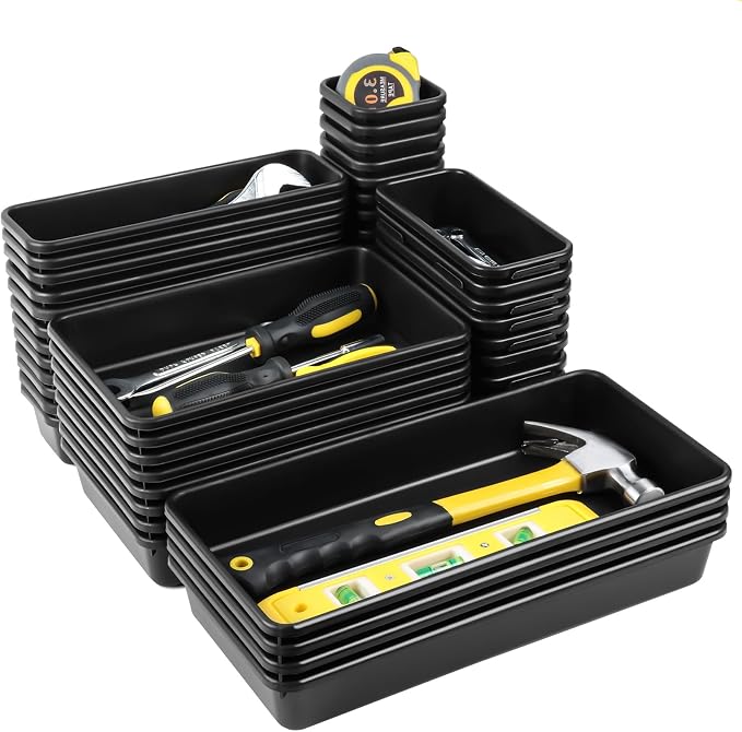 60PCS Tool Box Organizer Tray Divider, More Large Sizes-5 Sizes Desk Drawer - Image 8