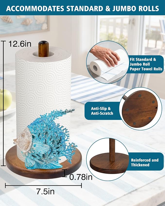 Sea Fish Paper Towel Holder, Coastal Beach Ocean Nautical Decor - Image 5