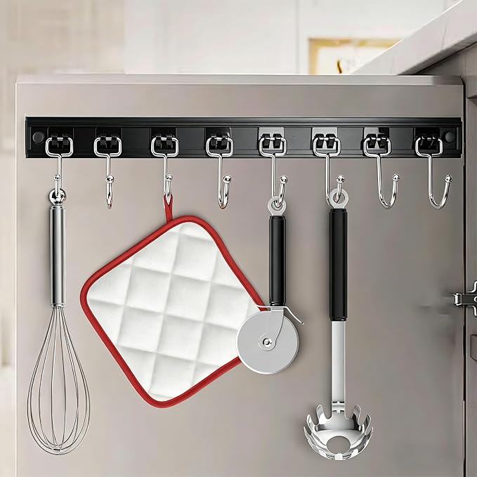 Cociat 2PCS Utensil Racks with 8 Hooks 17 Inch Kitchen Utensil Holders Hanging - Image 9