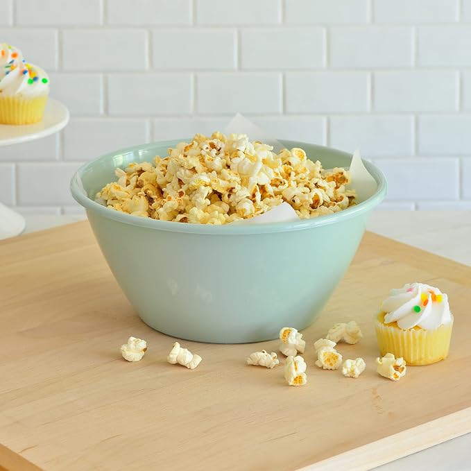 Youngever 11 inch 120 Ounce Plastic Mixing and Serving Bowls, Large Popcorn - Image 3