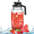 64OZ Glass Pitchers with Lid, Wide Mouth Water Jugs, Leak-Proof Airtight Mason by Scidea