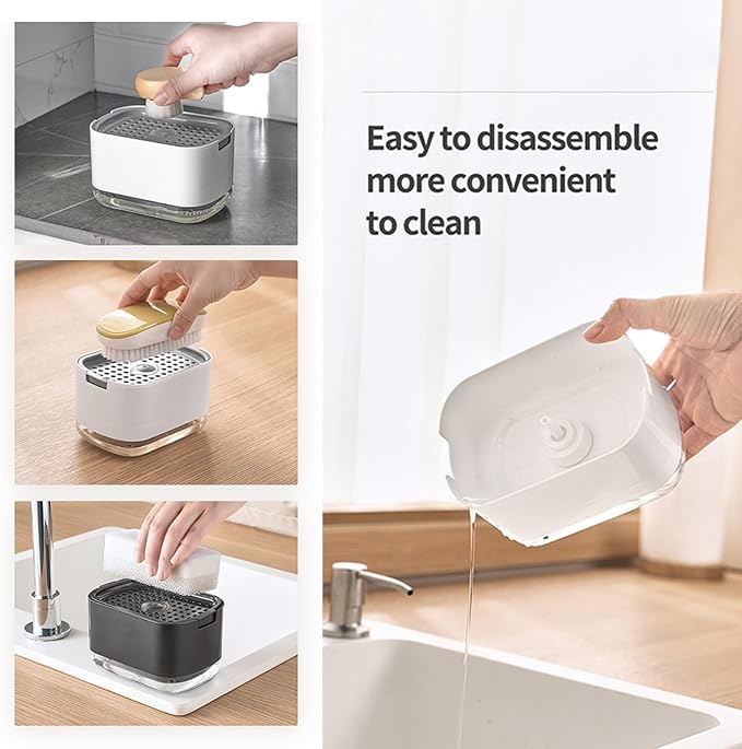 RUFCRIL Soap Pump Dispenser and Sponge Holder, 10oz / 300ml Dish Soap Dispenser - Image 6