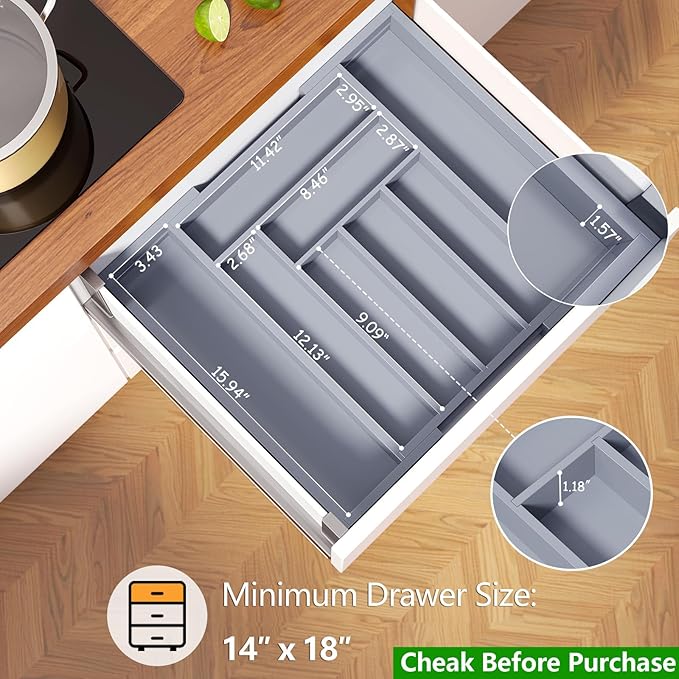 Pipishell Bamboo Expandable Drawer Organizer - Image 2