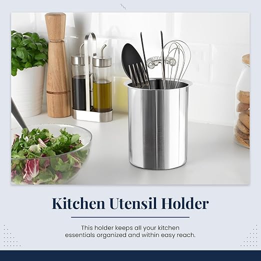 OCS Parts 6.75-Inch Kitchen Utensil Holder | Stainless Steel Dishwasher Safe - Image 3