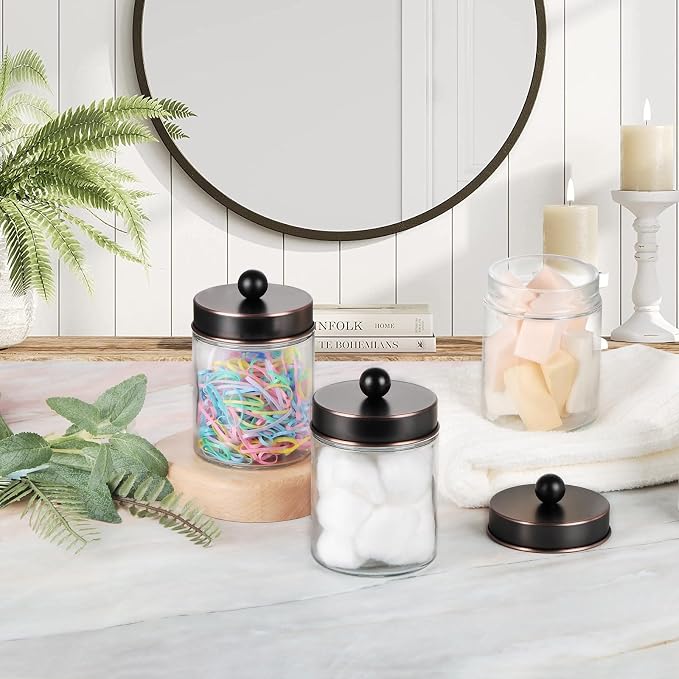 Apothecary Jar Canisters Bathroom Vanity Organizer - Image 5