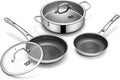 Saute Pan Set, Hybrid Non Stick 5 Quart Everyday Braiser pan, 10 inch skillet by SNOWCLAD