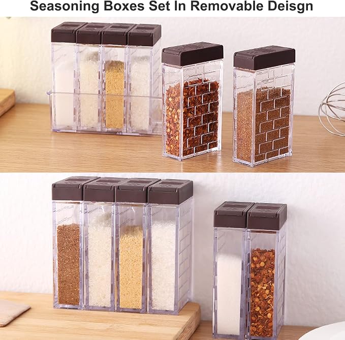 12 PCS Spice Shaker Jars, Salt and Pepper Shakers Set, Seasoning Shaker Boxes - Image 4