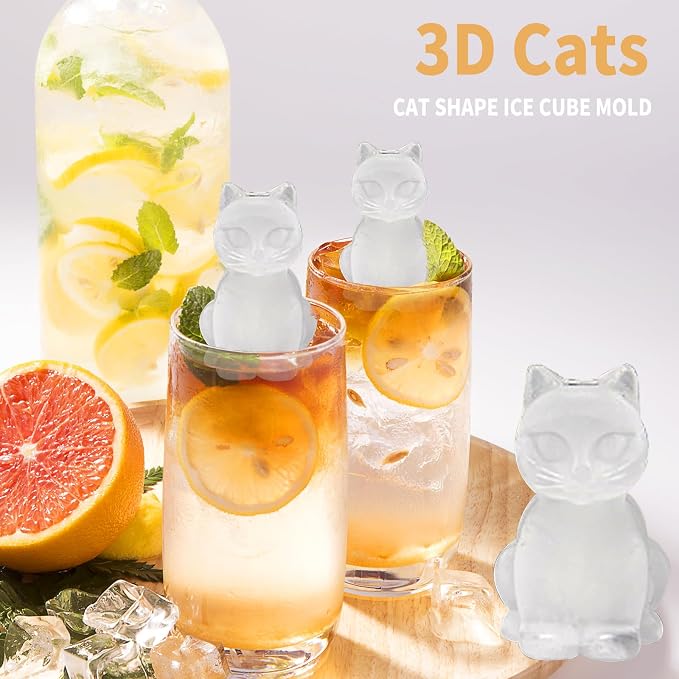 3D Cat Ice Cube Mold-JLMIH Fun Shapes Silicone Molds Tray - Image 2