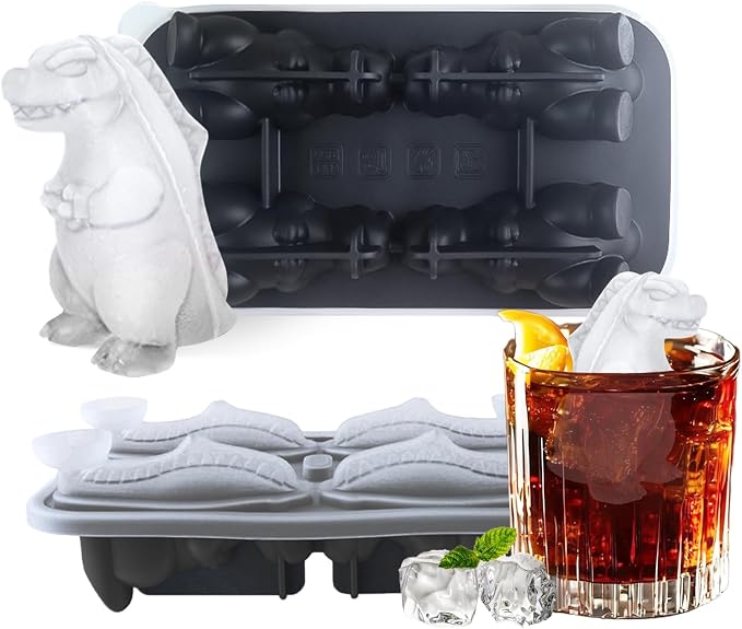 Dinosaur Ice Cube Tray, Silicone Ice Trays by Daarcin