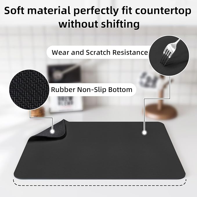 LOPNUR Kitchen Dish Drying Mat, Super Absorbent Dish Drying Pad, Diatomite - Image 4