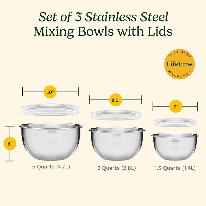 Cuisinart Mixing Bowl Set, Stainless Steel, CTG-00-SMB - Image 6