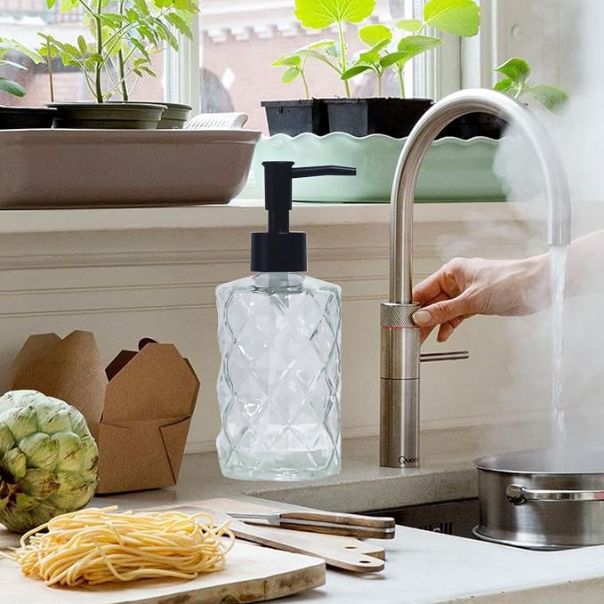 Crystal Clear Glass Soap Dispenser - Image 5