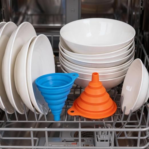 Kitchen Funnels for Filling Bottles, Silicone Small and Large Funnel Set - Image 6