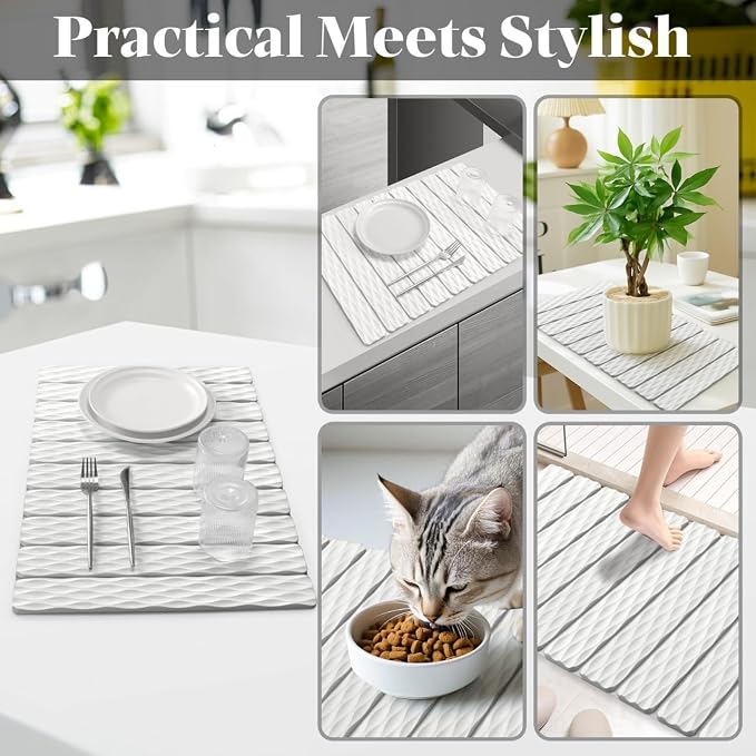 Large Stone Dish Drying Mats for Kitchen Counter, Fast Drying Collapsible Dish - Image 7